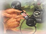 Symbol f�r Kontakt - Telefonh�rer mit roter 112